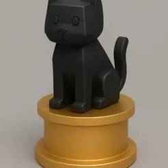 Black Cat Trophy – 3D Golden Pedestal Award