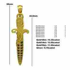 Black Diamond Dagger Knife Pendant