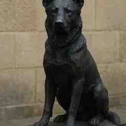 "Black German Shepherd Dog Sculpture in Germany"