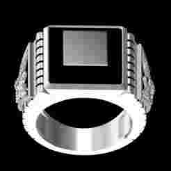 Black Onyx Eagle Mens Ring