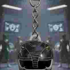 Black Ranger Helmet Keychain - Mighty Morphin Dino Power - Power Rangers - Ready to Print