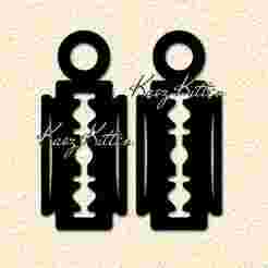 Black Razor Blade Earrings Silhouettes
