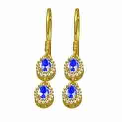 Blue Sapphire Diamond Drop Earring