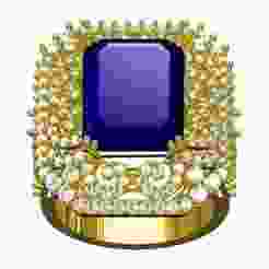 Blue Sapphire Stone Art Deco Style Ring