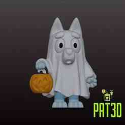 Bluey Boo - Ghostly halloween blue dog