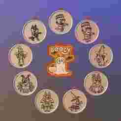 Bluey set, Helloween, keychain 3D Printer STL