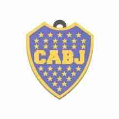 Boca Jr. keychain, shield with black base.