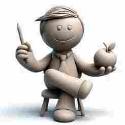 Boy Sitting on Chair 3D Print Decorative Showpiece