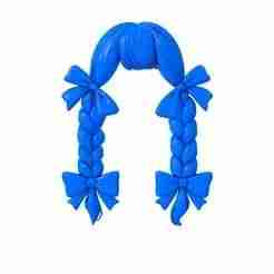 Braided Hair With Bows / braided hair / bows / bows stl / knitting / knitting stl