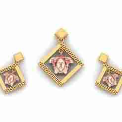 Branded necklace and earrings set