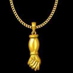 brave hand pendant charm