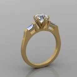 Bridal Set Woman Engagement Ring Round