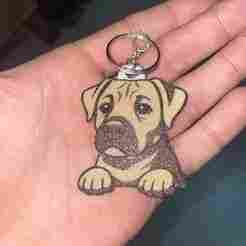 brown dog keychain