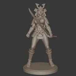 Busty Samurai Girl – Warrior Woman 3D Print Model