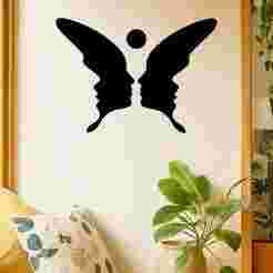 Butterfly Faces - Wall Art Multicolor