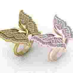 BUTTERFLY GOLD RING  3d printable model