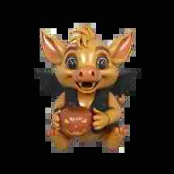 Calabacito bat - kawaii bat figurine with tender pumpkin