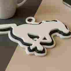 Calgary Stampeders keychain badge color printable and renderable