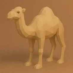 Camel Low Poly 3D Model | Polygonal Desert Animal Sculpture for 3D Printing