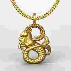 capricorn pendant charm