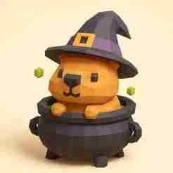 capybara in a witch's cauldron - 3dshima