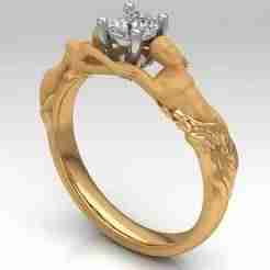 Carrera y Carrera Embrace Ring Lovers Holding Diamond Ring Couple Embrace Engagement Ring