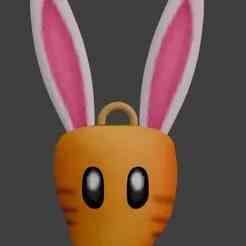 Carrot Bunny Keychain - Whimsical Garden Critter - Nature Inspired - Ready to Print