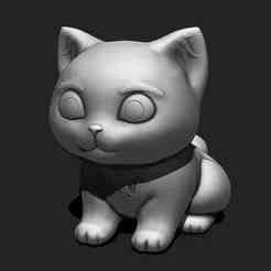 Cartoon Cat STL - Cute Sitting Cat 3D for Printing