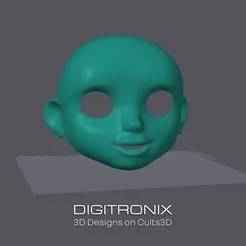 Cartoon Girl Mask – 3D Printable Cosplay / Costume Accessory