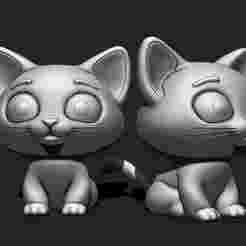 Cartoon Sitting Cat 3D Model for Printing 3D print model