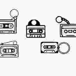 CASsETtE Keychain BUNDLE SET / EARRING / NECKLACE