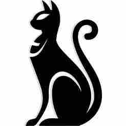 cat (Bastet) seated with hieroglyphs forming the tail 1 - 2D/3D Wall Art STL+SVG For CNC Router, Plasma, Waterjet, Laser & 3D Printer