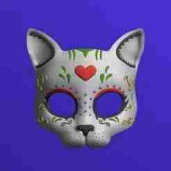 Cat Calavera Mask