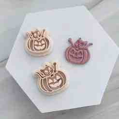 Cat In Pumpkin Polymer Clay Cutter