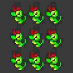 Caterpie pixel art keychain