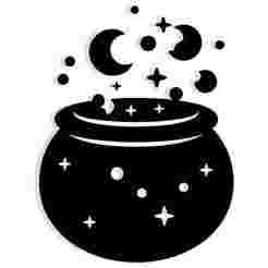 cauldron bubbling into stars and moons 1 - 2D/3D Wall Art STL+SVG For CNC Router, Plasma, Waterjet, Laser & 3D Printer