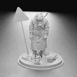 Chernobyl Liquidator 3D Printable Statue (136mm)