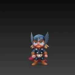 Chibi Thor – Cute Superhero Figurine