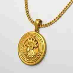 chicken coin pendant charm
