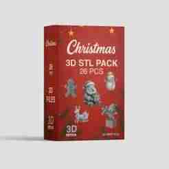 Christmas 3D Model Collection - 26 Printable STL Files for 3D Printing, Digital Download, Holiday Decor and Festive Figurines