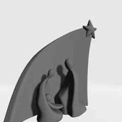 Christmas Modern white nativity scene