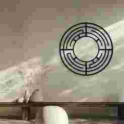Circular Labyrinth Maze Wall Decor Art