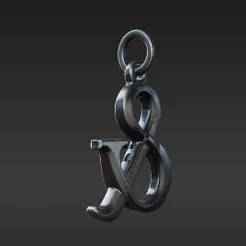 Classic Fantasy Ampersand Keychain Charm - Tabletop RPG Accessory STL