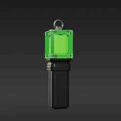 Collectible Emerald Cube Fan Stick Replica - Detailed Music Group Accessory Keyring STL