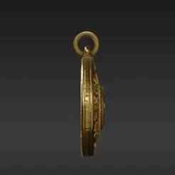 Compact Arcane Gaze Charm - Miniature Mystic Arts Medallion, Ornate Etched Symbols, Veridian Eye Accessory