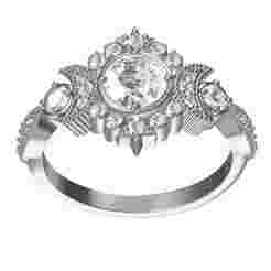 Cosmos Diamond Moon Wedding Ring