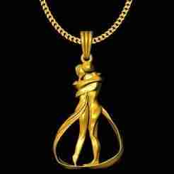 couple kiss pendant charm