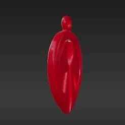 Covert Agent Symbol Pendant - Glossy Red Angular Accessory