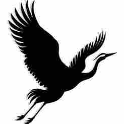 crane in mid-flight with clouds in its wings 3 - 2D/3D Wall Art STL+SVG For CNC Router, Plasma, Waterjet, Laser & 3D Printer