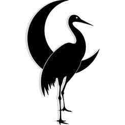 crane standing on one leg under a crescent moon 1 - 2D/3D Wall Art STL+SVG For CNC Router, Plasma, Waterjet, Laser & 3D Printer